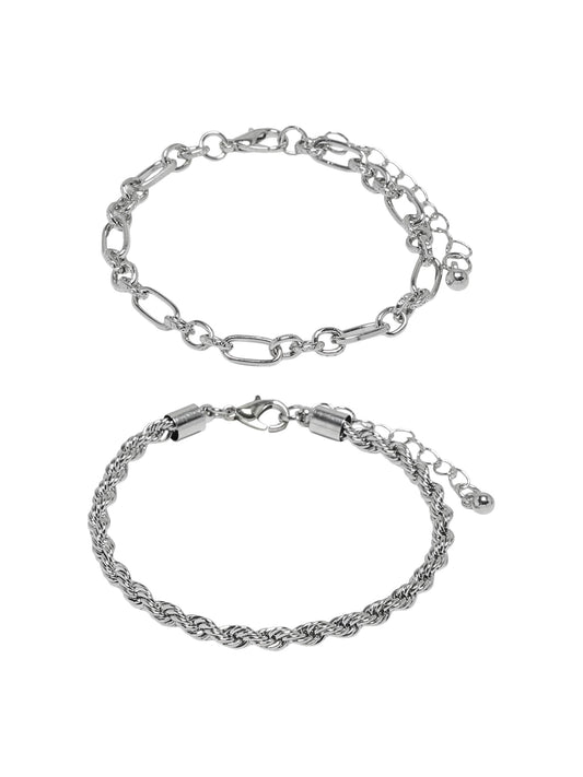 2 Pack Bracelet - Silver coloured
