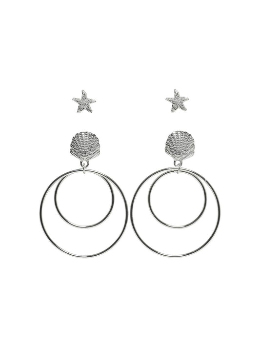 2 - Pack Earring set - Silver colour