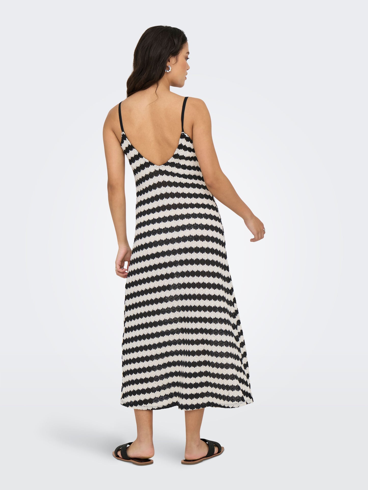 Black Stripe Midi Dress