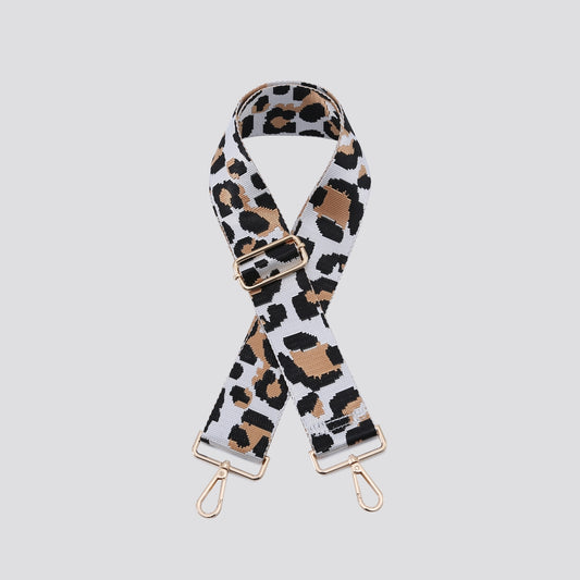 White animal print bag strap