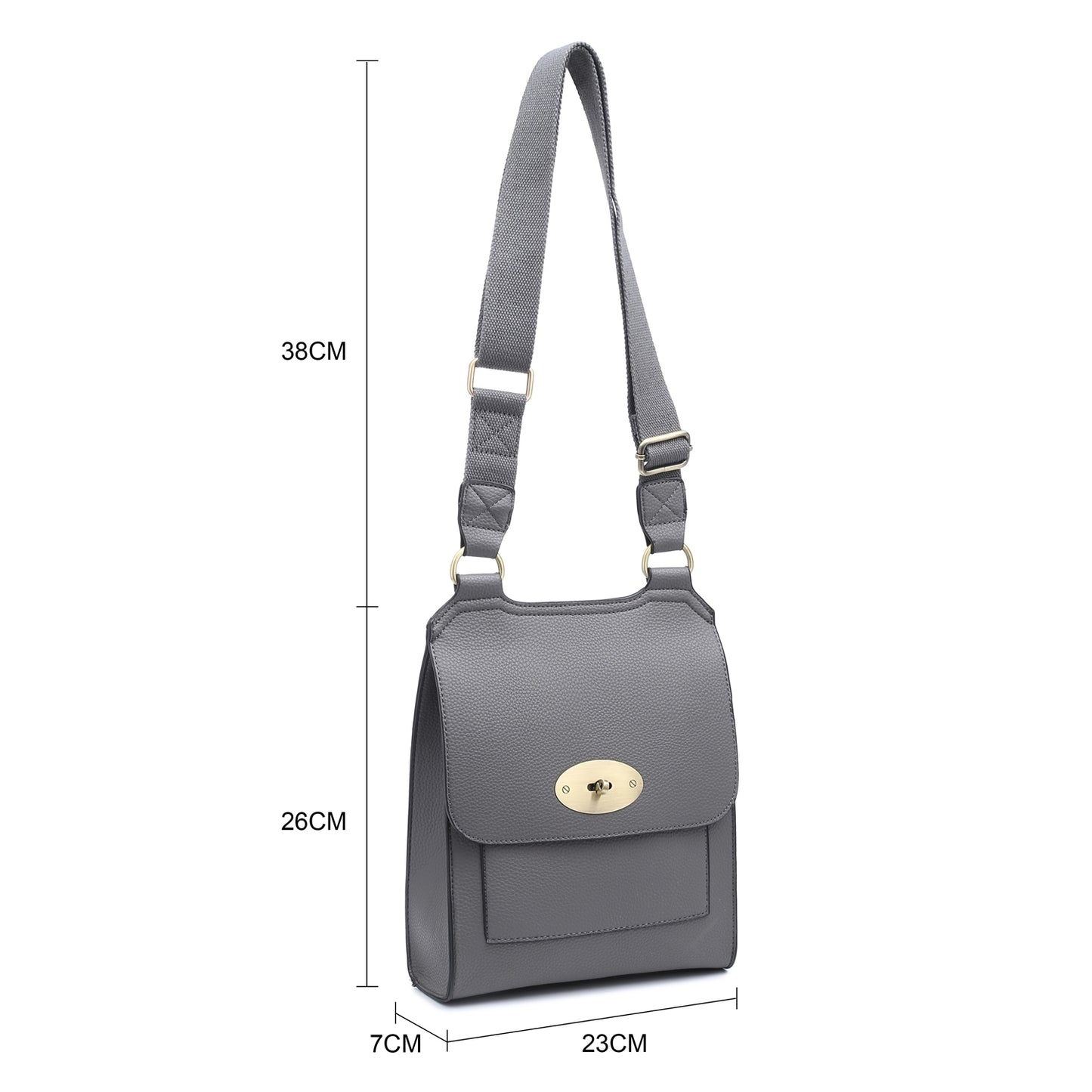 Grey cross over shoulder bag