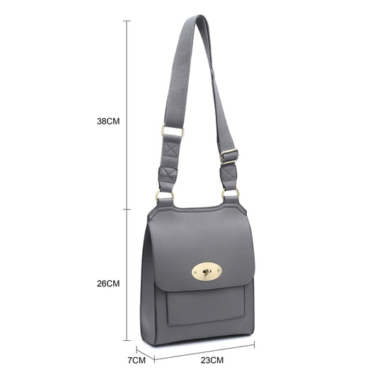 Grey cross over shoulder bag