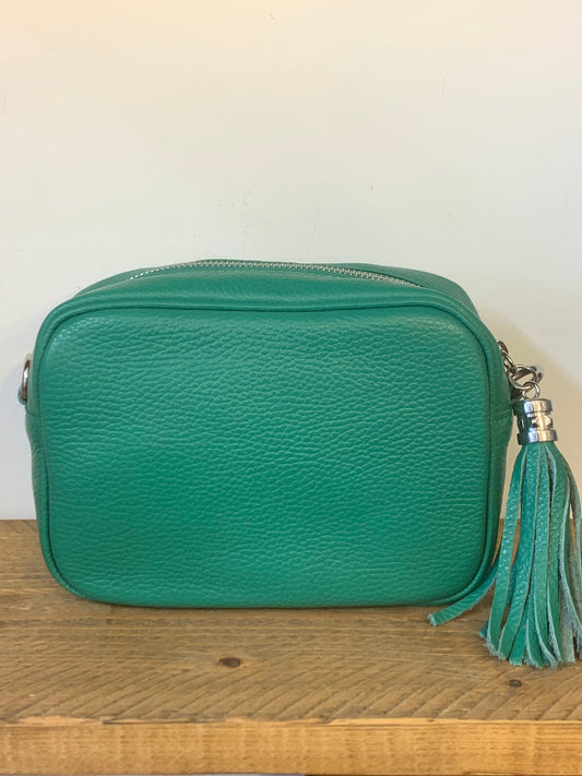 Green Camera Bag - Real Leather