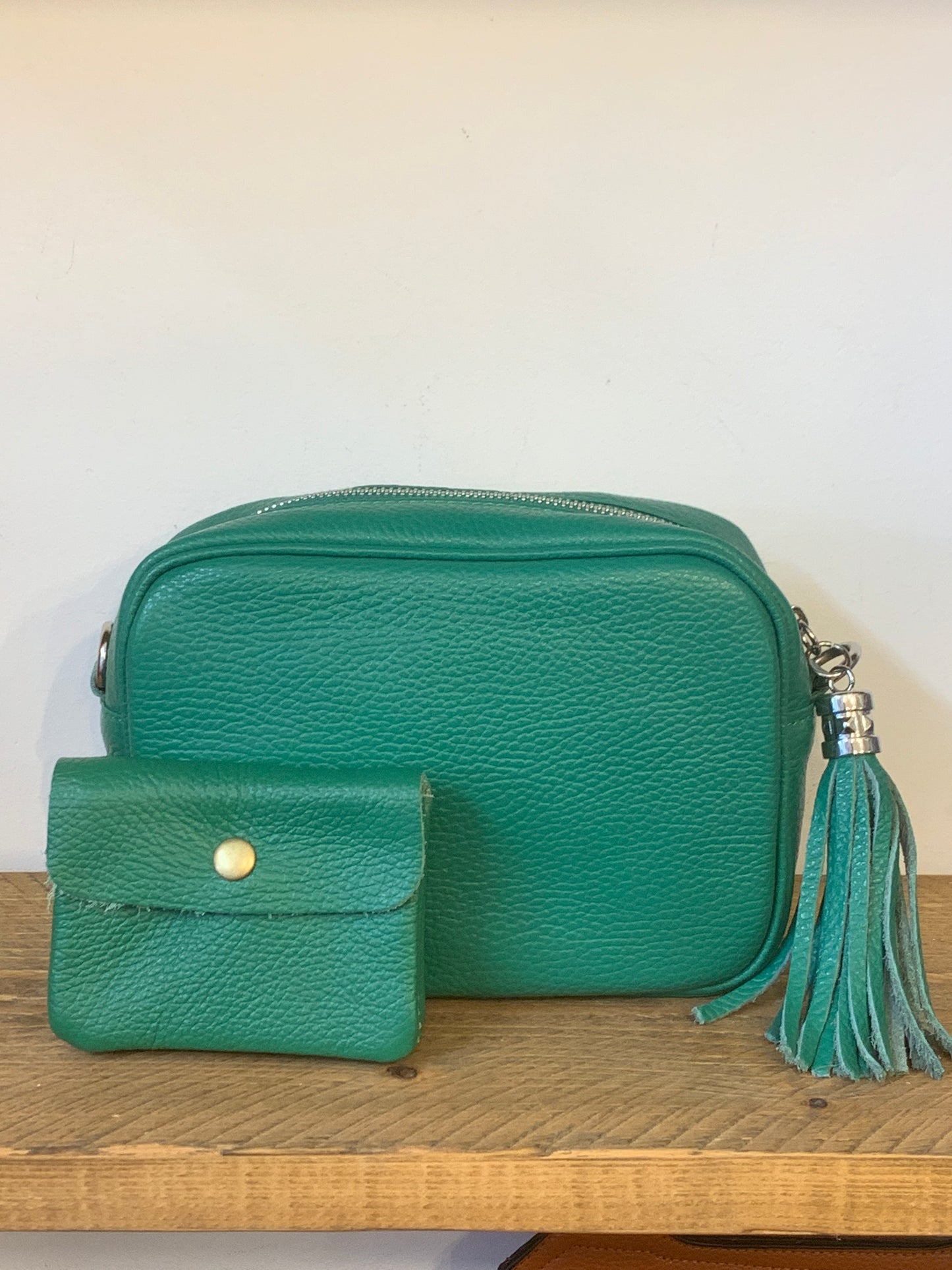 Green Camera Bag - Real Leather