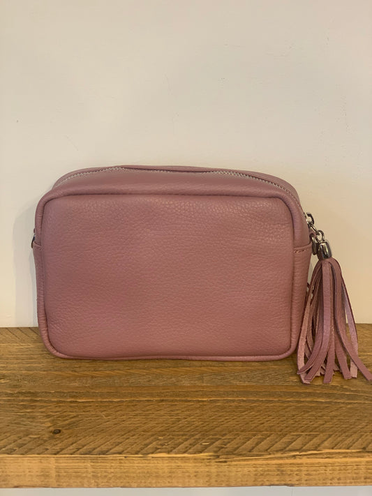 Dusky Pink Camera Bag - Real Leather