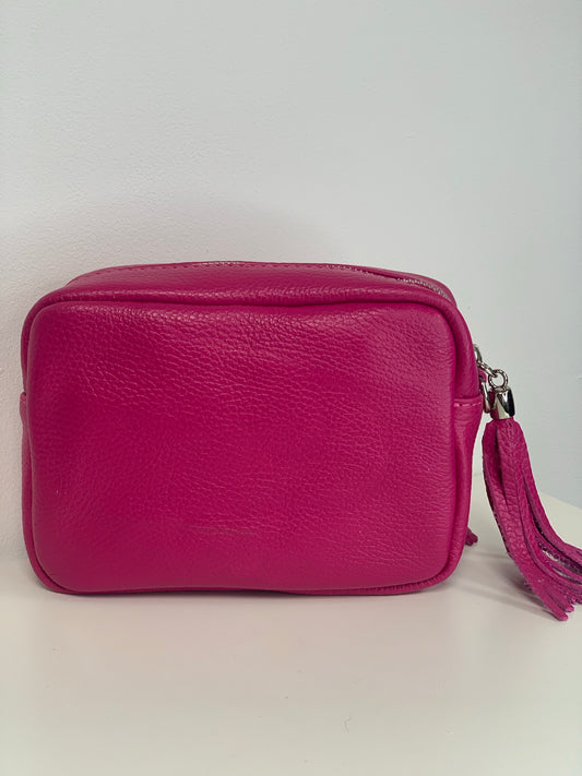 Pink Camera Bag - Real Leather