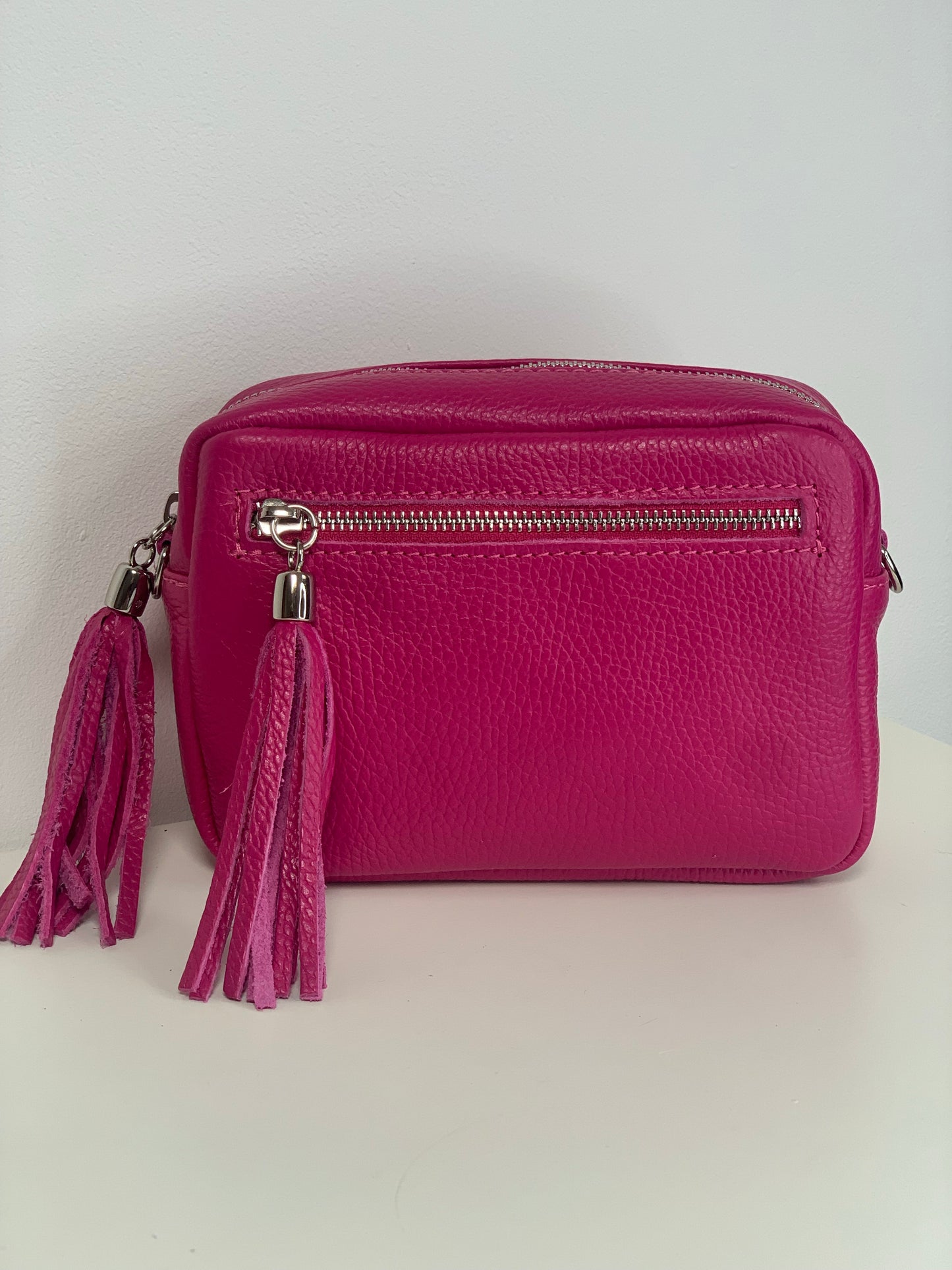 Pink Camera Bag - Real Leather